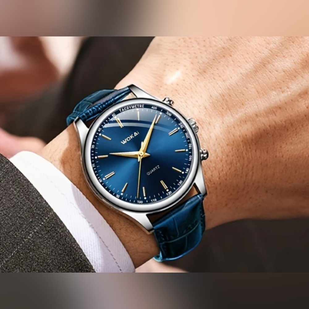 NWT WOKAI Blue and Silver Unisex Watch